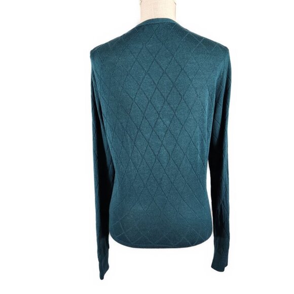 Banana Republic Button Up Cardigan Sweater Women's M Teal Cottage Office Layer - Picture 2 of 7